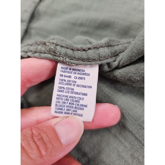 American Eagle Shirt Womens Medium Green Button Front Outdoor Hiking Gorpcore - Picture 5 of 7